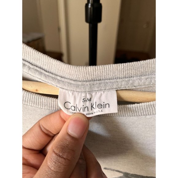 CALVIN KLEIN JEANS VINTAGE SINGLE STITCH GREY T SHIRT SIZE MEDIUM 90S Y2K HYPE - Picture 3 of 7